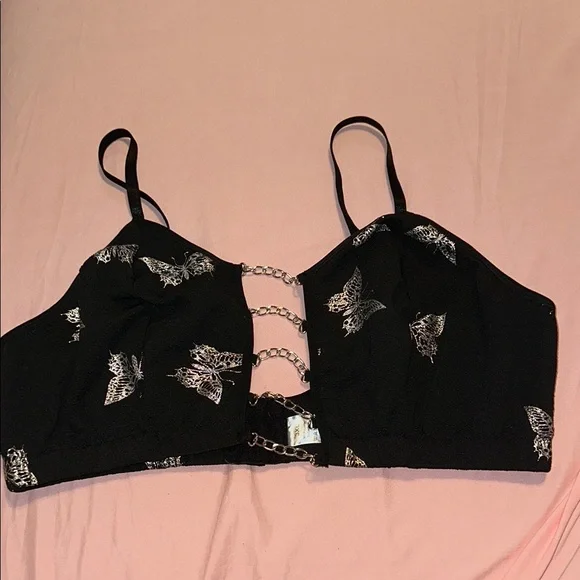 Black Butterfly Chain Bralette - Picture 1 of 3